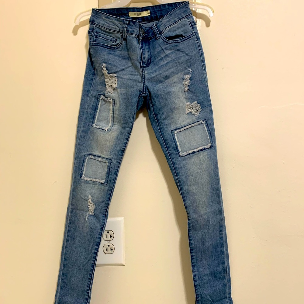 Chiqle distressed skinny jeans